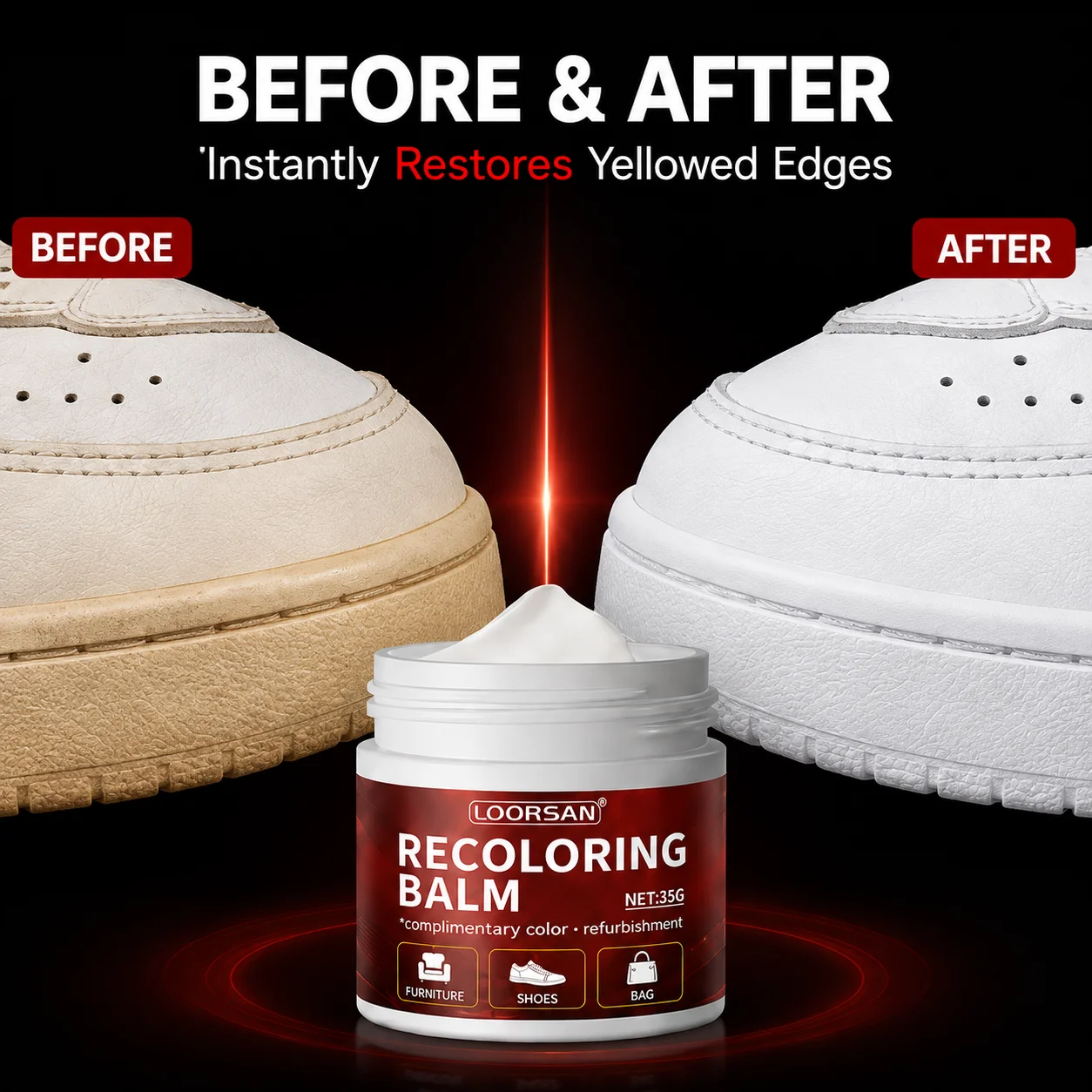 White Sneaker Restoration Cream Shoe Recoloring Balm Scuff Mark Cover Leather Repair Polish For Worn Shoes Bags Boots
