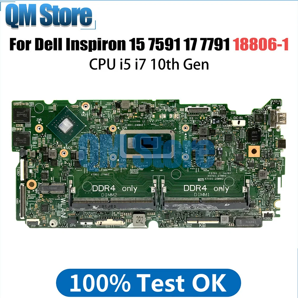 

Материнская плата для ноутбука для Dell Inspiron 15 7591 17 7791 0850TM 0D0JY6 18806-1 Материнская плата для ноутбука с зеркальным процессором I7-10510U