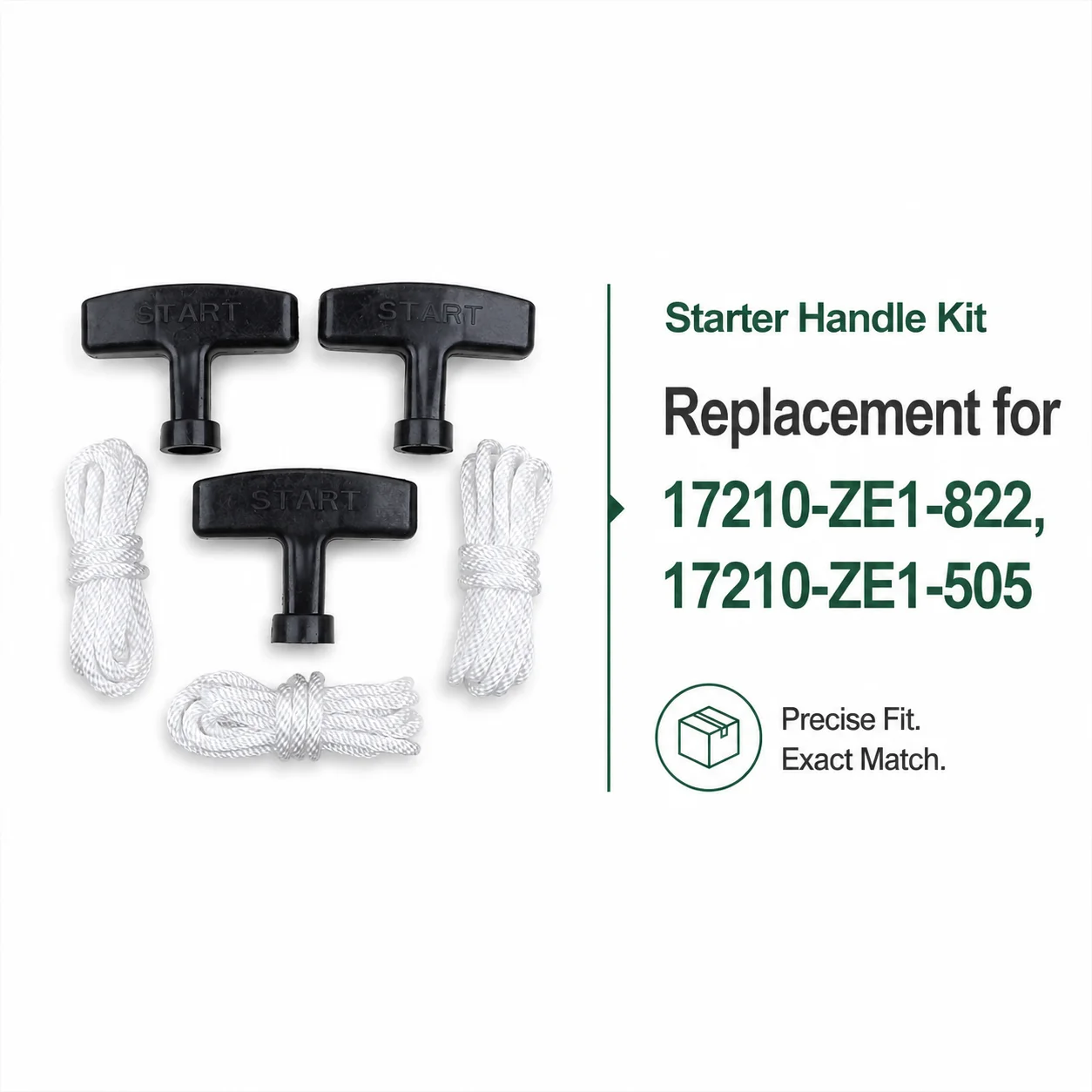 Starter Recoil Pull Handle Kit with Rope For Honda GX270 340 390 420 610 620 188F 190F 11HP 13HP 4-Stroke Engine, 17210-ZE1-505