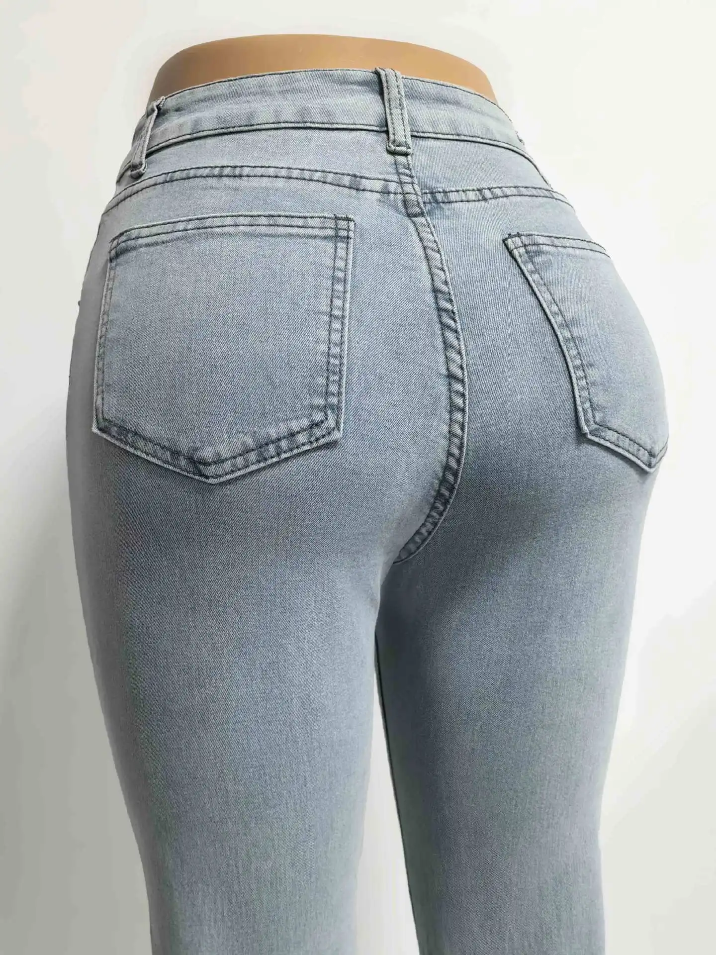 Denim Mom Flare Hosen Capris Frauen Hohe Taille Vintage Leichte Jeans Lange Hosen Hohe Taille Arbeit Schwarz Sommer Blaue Jeans Capris