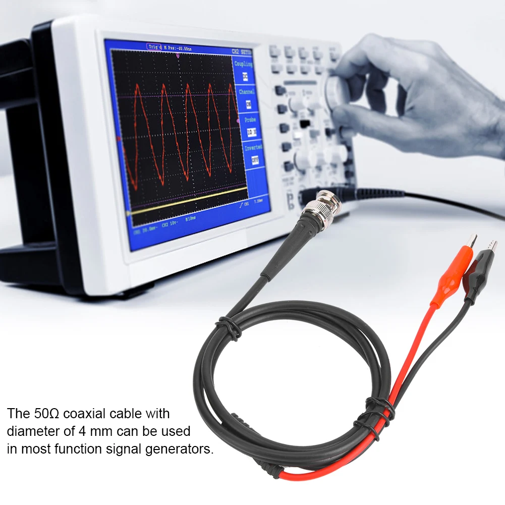 BNC Clip Coaxial Cable Function Signal Generator Testing Line Accessories 90cm 50Ω BNC Coaxial Cable Signal Generator Test Line