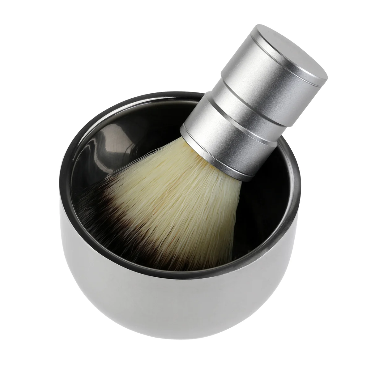 Heat Insulation Shaving Mug Bowl Shave Badger Hair Brush Stainless Steel