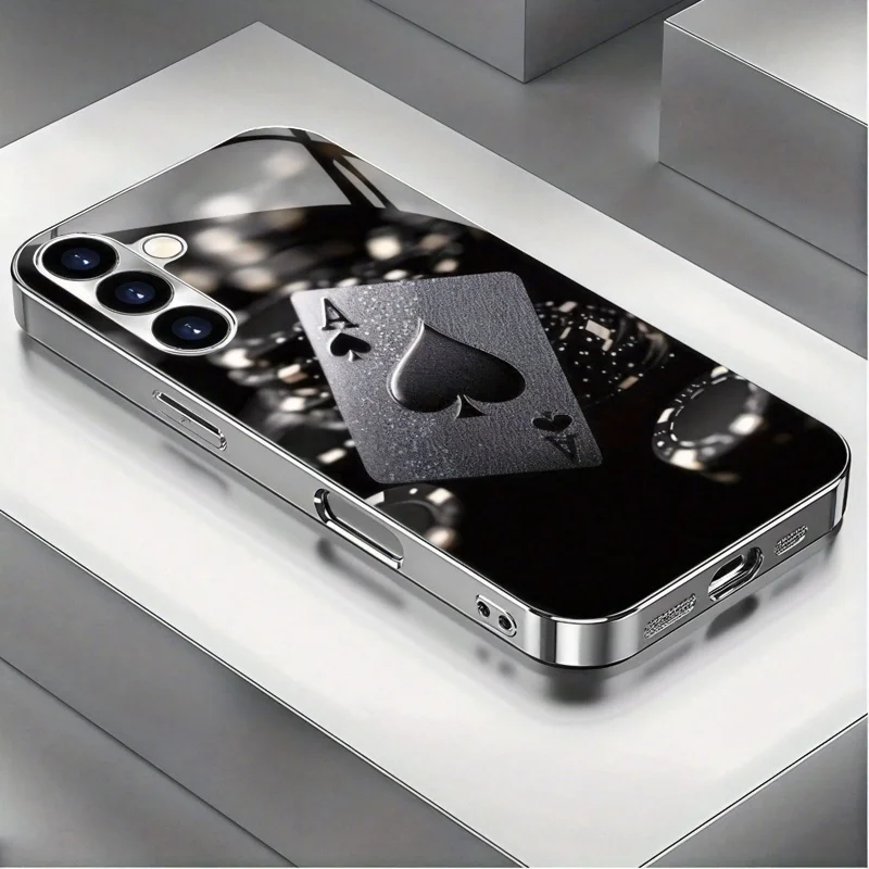 capa-de-telefone-de-vidro-com-padrao-dark-poker-para-samsung-galaxy-s26-s25-s24-s23-s22-s20-fe-plus-ultra-anti-impressao-digital-e-a-prova-de-poeira