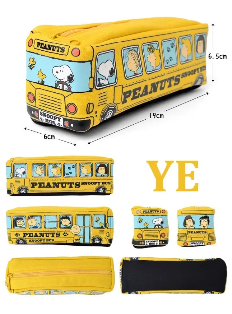 Сумка-карандаш Snoopy, модель автобуса, креативный студенческий детский пенал Kawaii, аниме, принт, большая емкость, канцелярские принадлежности, карманный подарок