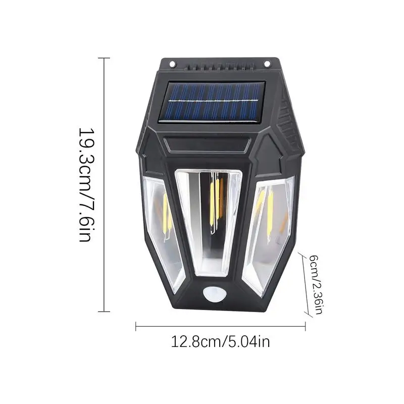 Solar Lights Outdoor Solar Wall Powered Deck Lights with Tungsten Bulbs Garden 3 Modes LED Wall Lamp for Outdoor Yard Landscape