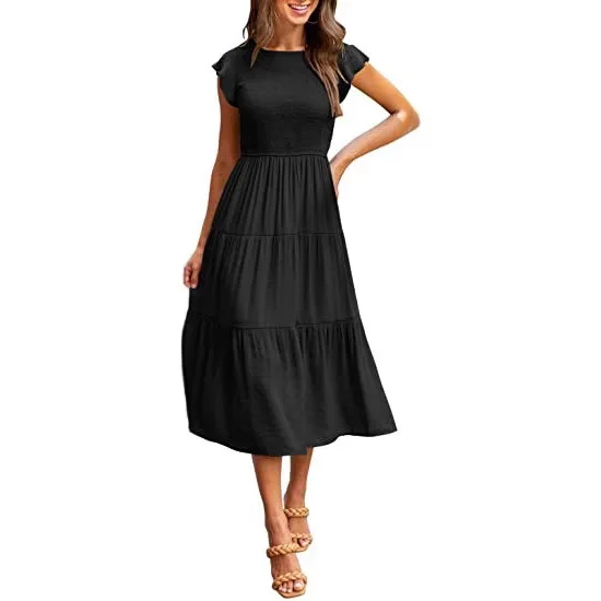 Dress for Pregnant Women Maternity Dresses and Skirts Pregnancy Clothes Clothing Layered Short-Sleeved Loose-Fitting Dress