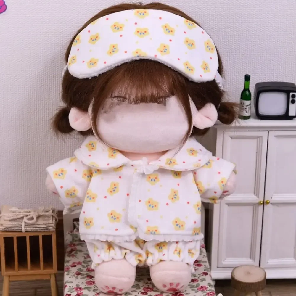 Shirt Shorts Doll Clothes Doll Accessories For 20cm Cotton Doll Pajamas Suit Photo Props Cartoon Mini Blouse Pants Set