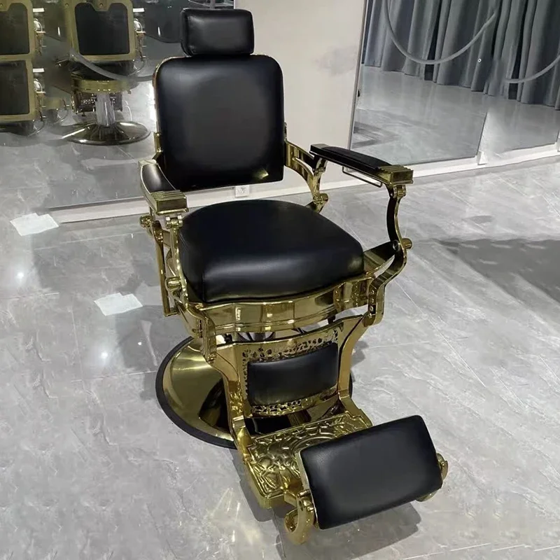 

Gold Luxury Tabouret Salon Manicure Chair Iron Nail Beauty Furniture Shampoo Chairs Hair Rolling Silla Barberia Spa Stools