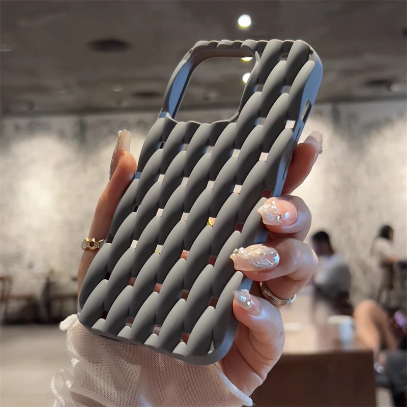 Solid Color Heat Dissipation Breathable Mesh Case For iPhone 15 14 13 12 11 Pro Max X XS Max XR 7 8 Plus SE3 Soft Silicone Cover