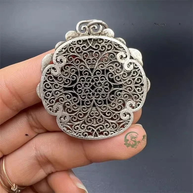 retro white copper, Tibetan silver,  inlaid celestial eye  bead pendant, cultural relics,  and sweater chain pendant