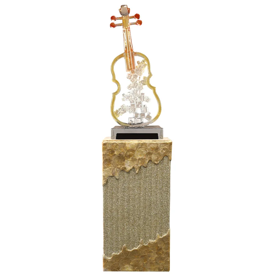 CX art violin ornament, high-end sense, living room floor-to-ceiling light luxury, high-end entrance, soft decoration