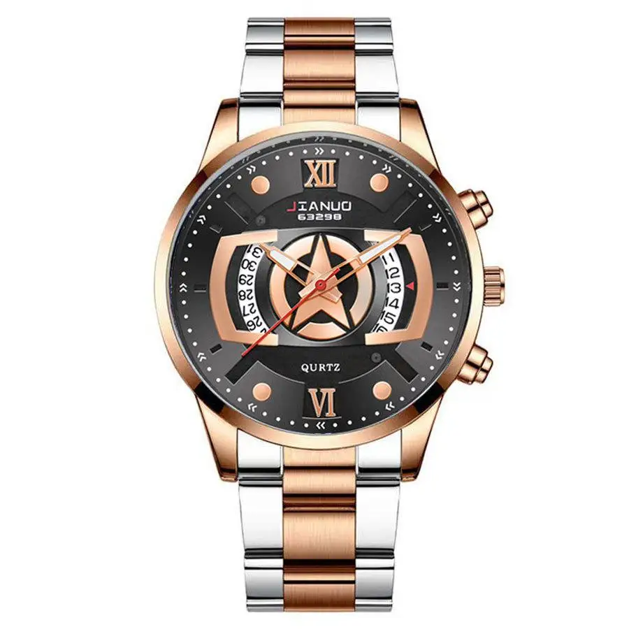 High-grade steel band luminous calendar men's business fashion wristwatch multi-function sports watch men wholesale