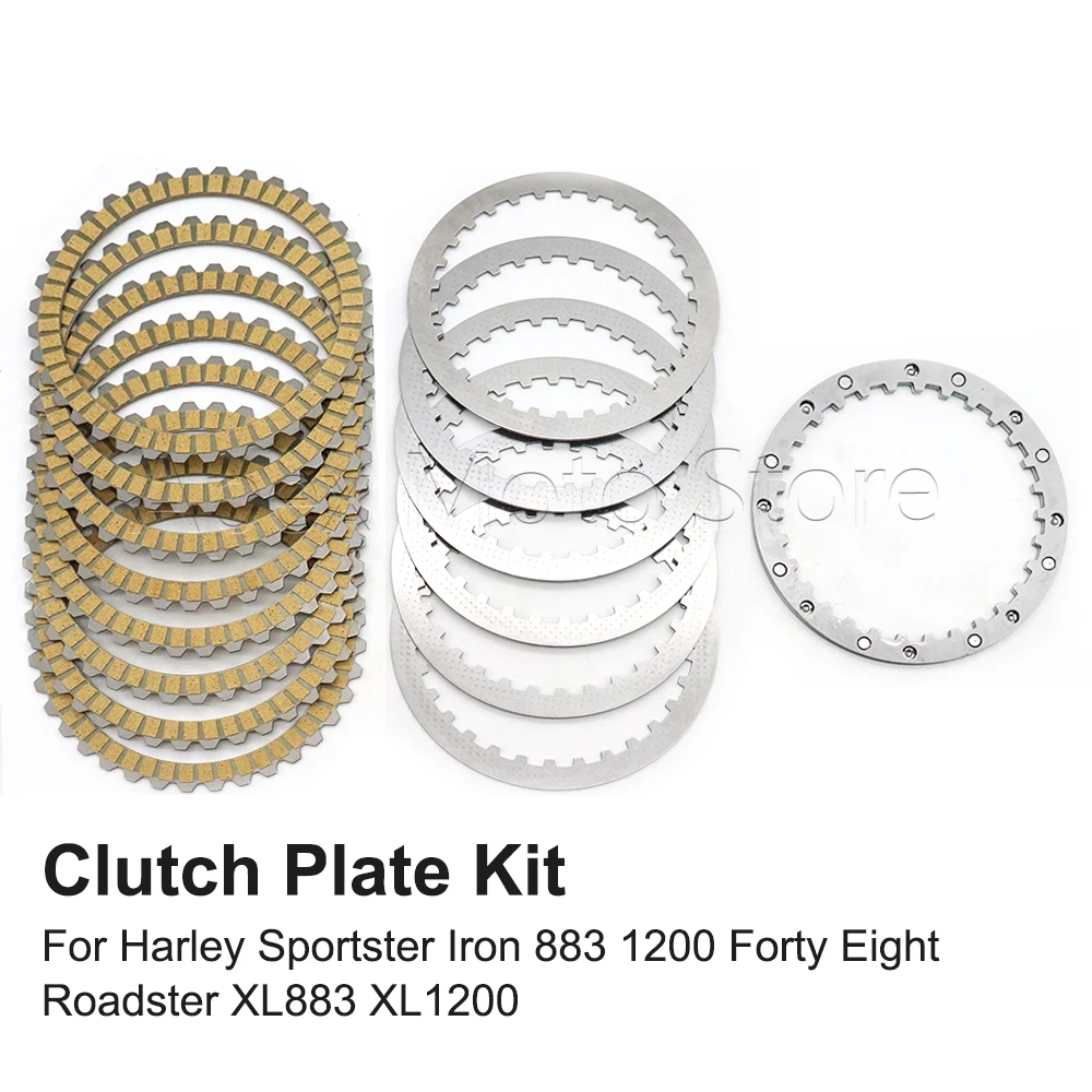 

Motorcycle Clutch Friction Steel Spring Plate Kit For Harley Sportster Iron 883 1200 1991-2022 Forty Eight Roadster XL883 XL1200