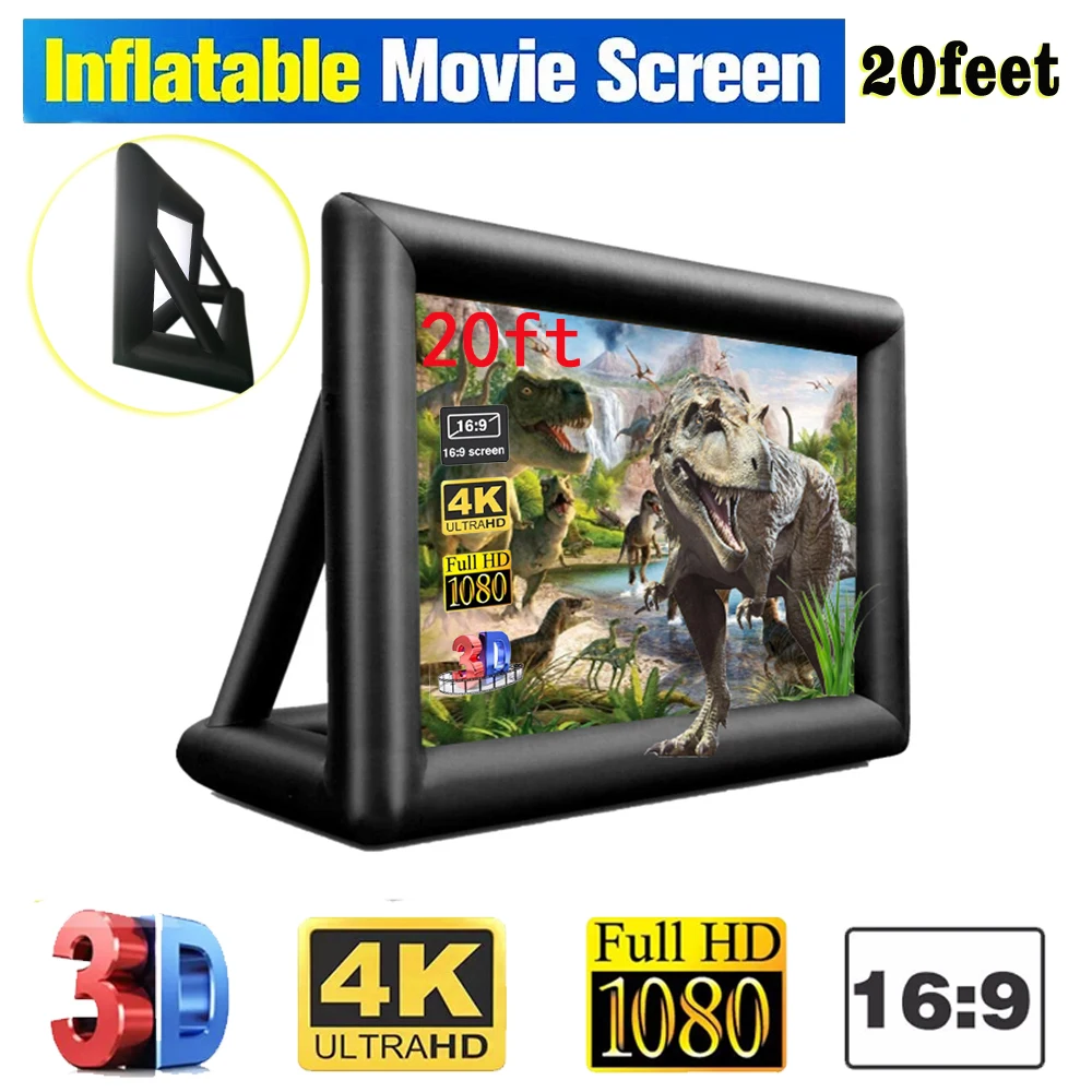 

20FT 18FT Fast Shipping Blown Up Inflatable Home Movie Cinema Projection Screen Outdoor Use