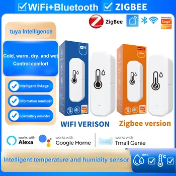 Tuya Mini WiFi ZigBee Smart Feuchtigkeit Temperatur Sensor Smart Home Automation Thermomete Intelligente Verknüpfung Alexa Google Hause