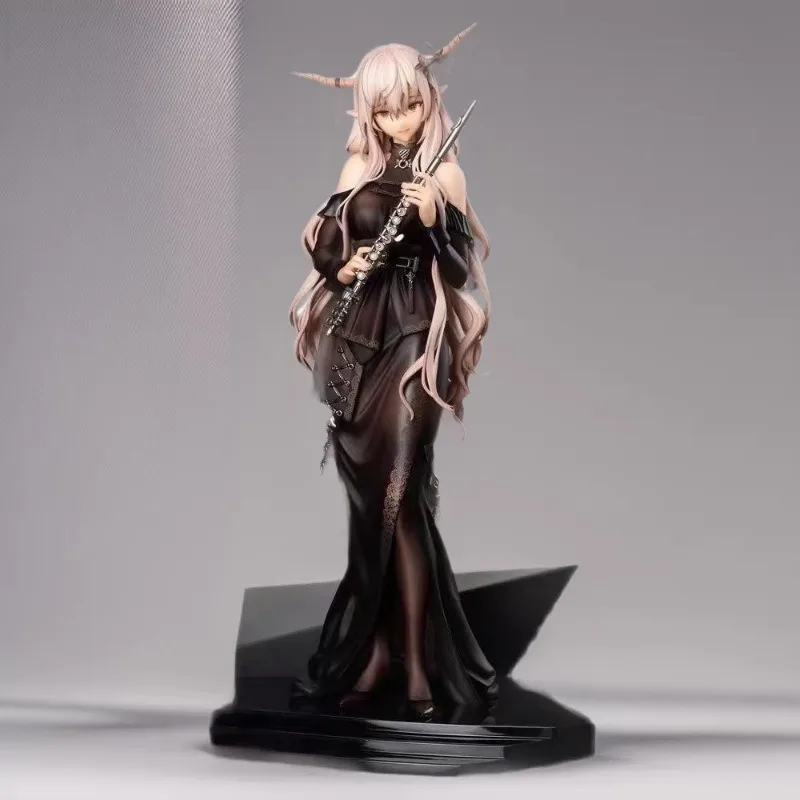 Arknights Shining for The Voyagers Ver PVC Figure Horned Girl Black Evening Dress Anime Game Model Desk Decor Gift Keychain