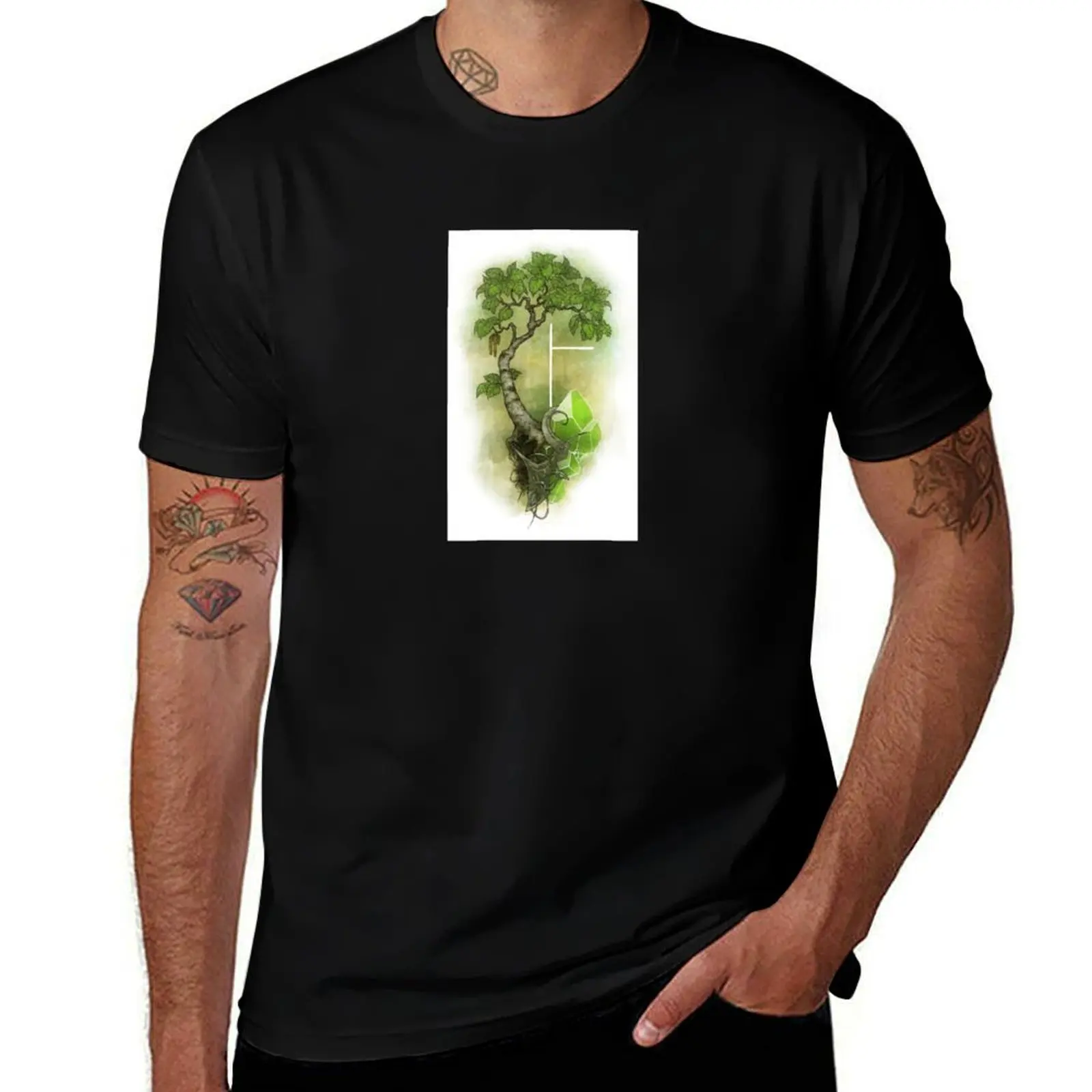 

OGHAM art - BEITH The Birch Tree T-Shirt Big Size Simple T-Shirt