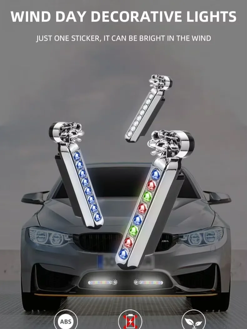 Phare diurne LED pour voiture, 2 pièces, avec ventilateur à vent, éclairage auxiliaire, lampe de moto pour une visibilité améliorée