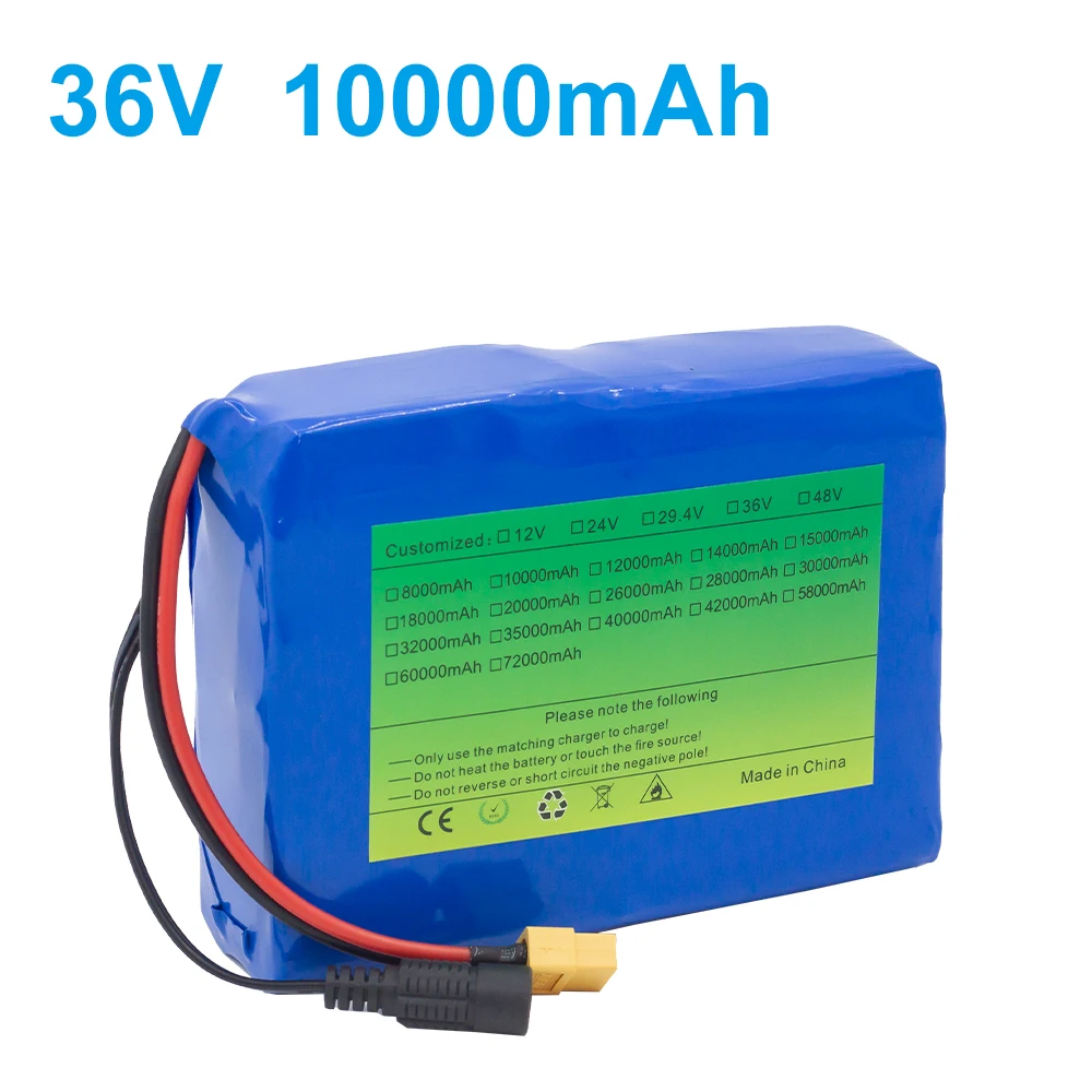

36V 10S2P 10AH 21700 lithium battery 500W 42V 10000mAh high -power battery pack, used for Electric pedal BMS + 42V 2A charger