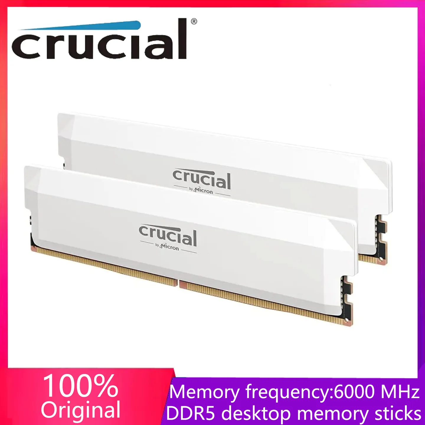 Crucial Pro DDR5 RAM 32GB (2x16GB) 6000MHz Overclocking Desktop Gaming Memory, Intel XMP 3.0 & AMD Expo Compatible-OEM Package