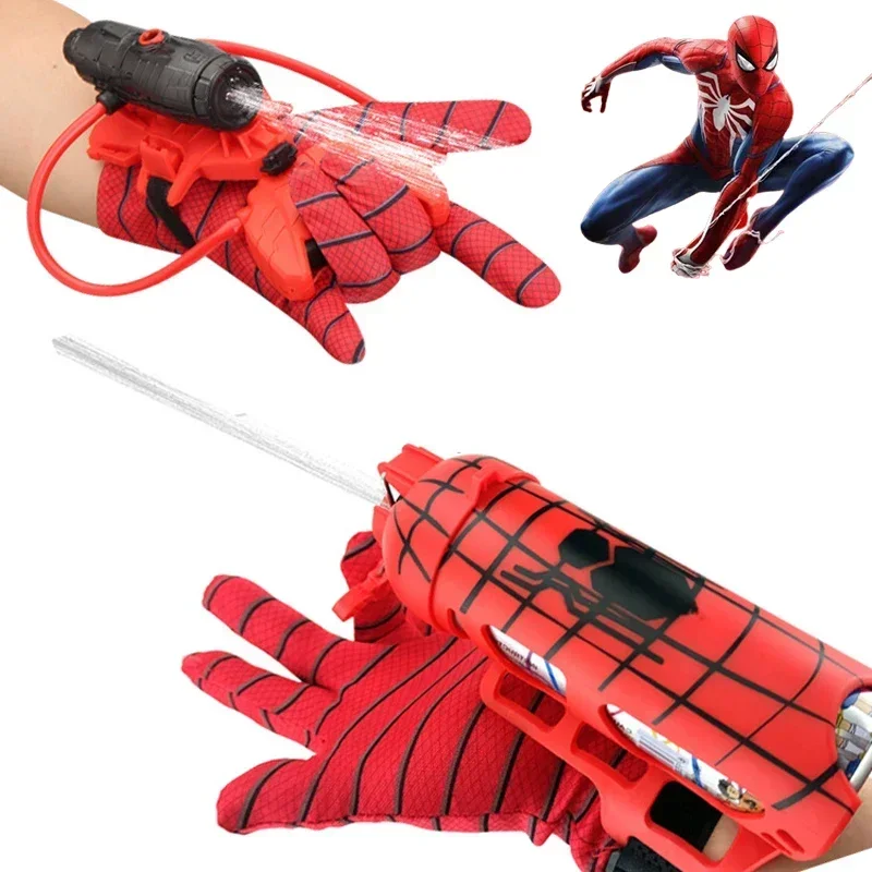 1-2set Disney Spiderman Cosplay Launcher Water gun Gloves Web Shooters Figure Toy Halloween Prop Toys For kid Wrist Launcher