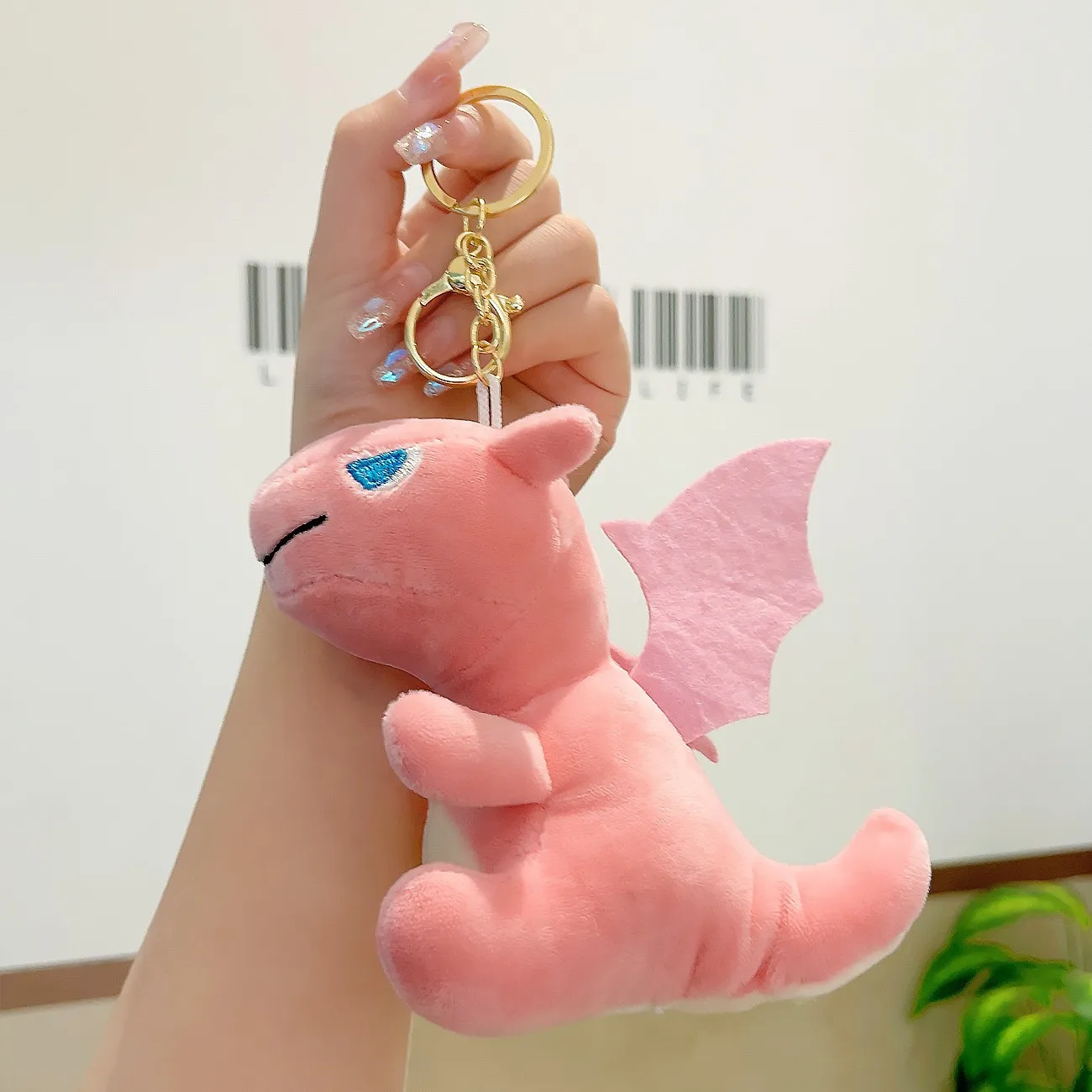 Kreativer Dinosaurier-Plüsch-Schlüsselanhänger, weiche PP-Baumwolle, Stofftier, Rucksack-Zubehör, süßes Geschenk