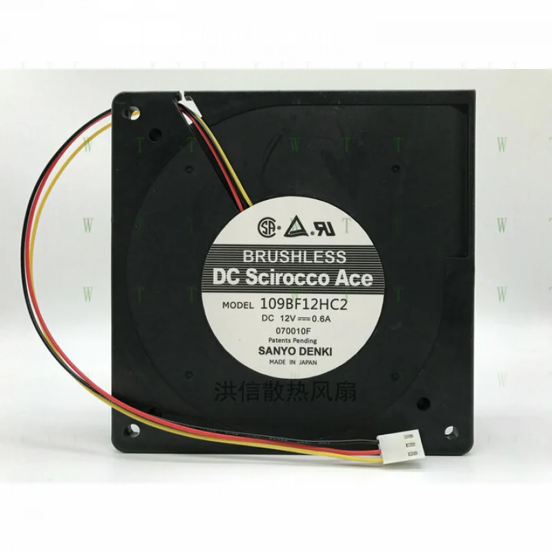 H 1 PCS for Sanyo  Fan   109BF12HC2   DC 12V  0.6A   12CM  12032 3  Pin