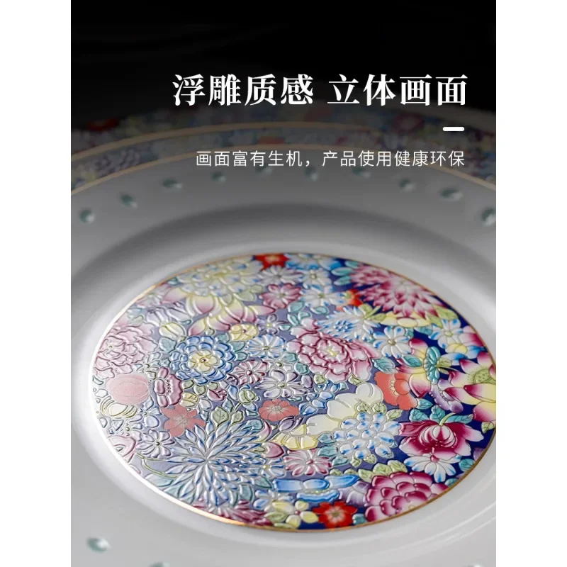 

Ceramic Wanhua Enamel Color Chinese Rice Bowl Soup Plate Noodle Bowl Household Tableware Set Gift Box