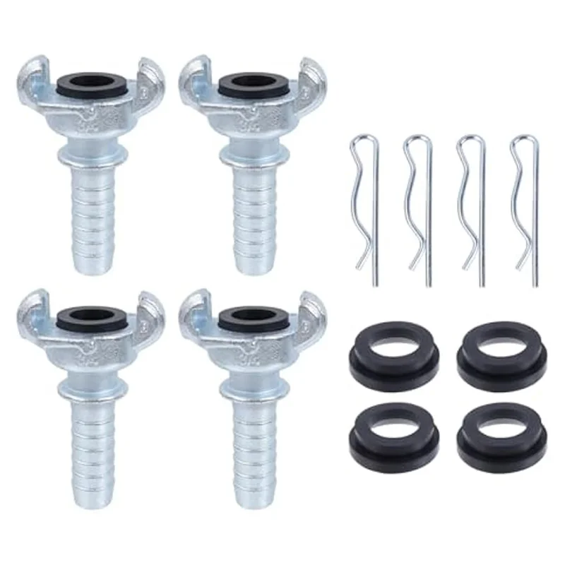 

Воздушные фитинги BAAJ-Chicago, 4 шт., фитинги для промышленных пневматических шлангов, универсальный соединитель воздушного шланга 3/4-дюймовая, концевая муфта с зазубринами