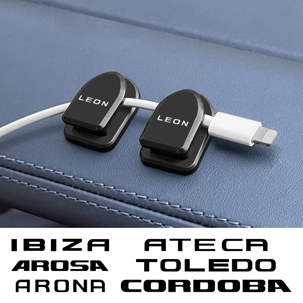 4PCS Car Mini Sticky Hooks Auto Accessories For Seat Leon Ibiza Ateca Arona Cordoba Toledo Altea Alhambra Arosa Exeo Mii Tarraco