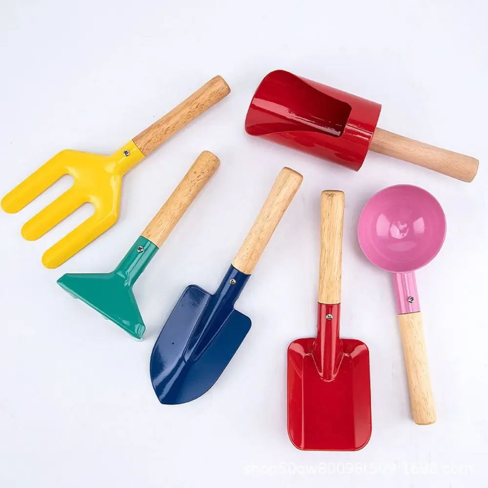 Outils de jardin couleur bonbon pour enfants, Mini truelle en métal avec manche en bois, outils de jardinage, truelle râteau pelle pour enfants