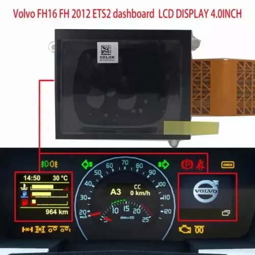 

4" Color Display for Volvo FH4 FM FMX Euro 5 & 6 Instrument Cluster speedometer