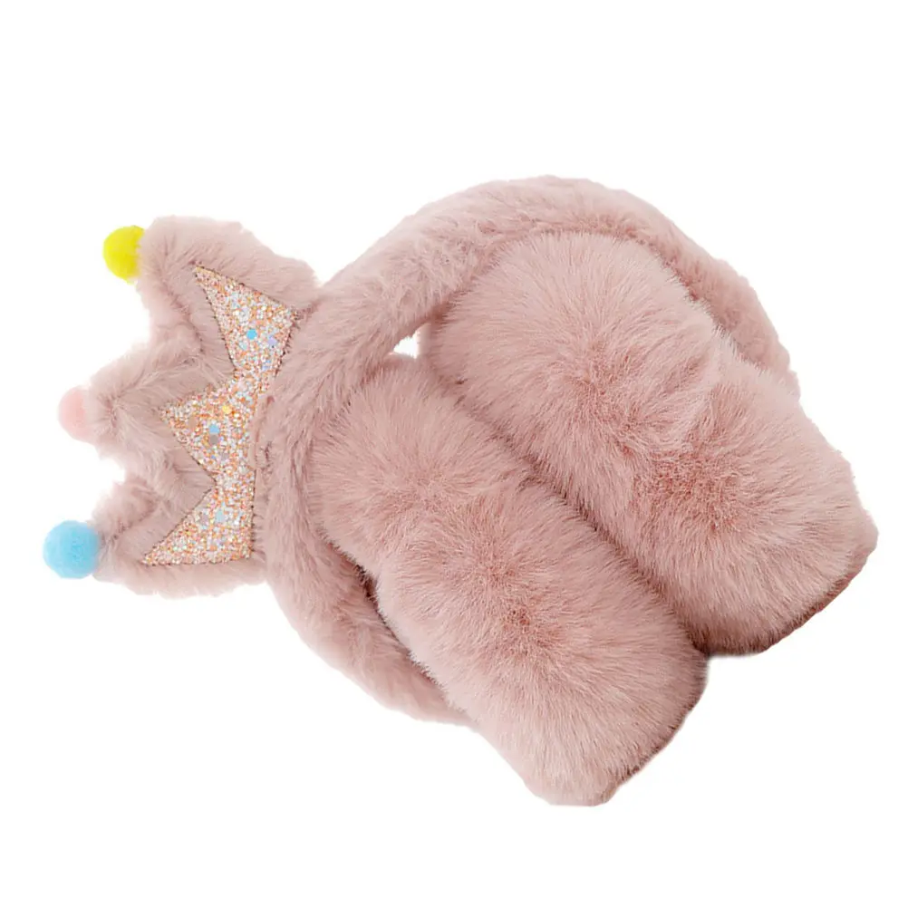 1-個ユニセックスイヤーウォーマー、スタイリッシュな漫画の王冠イヤーマフ、冬用保存アクセサリー、快適で軽量なデザイン。