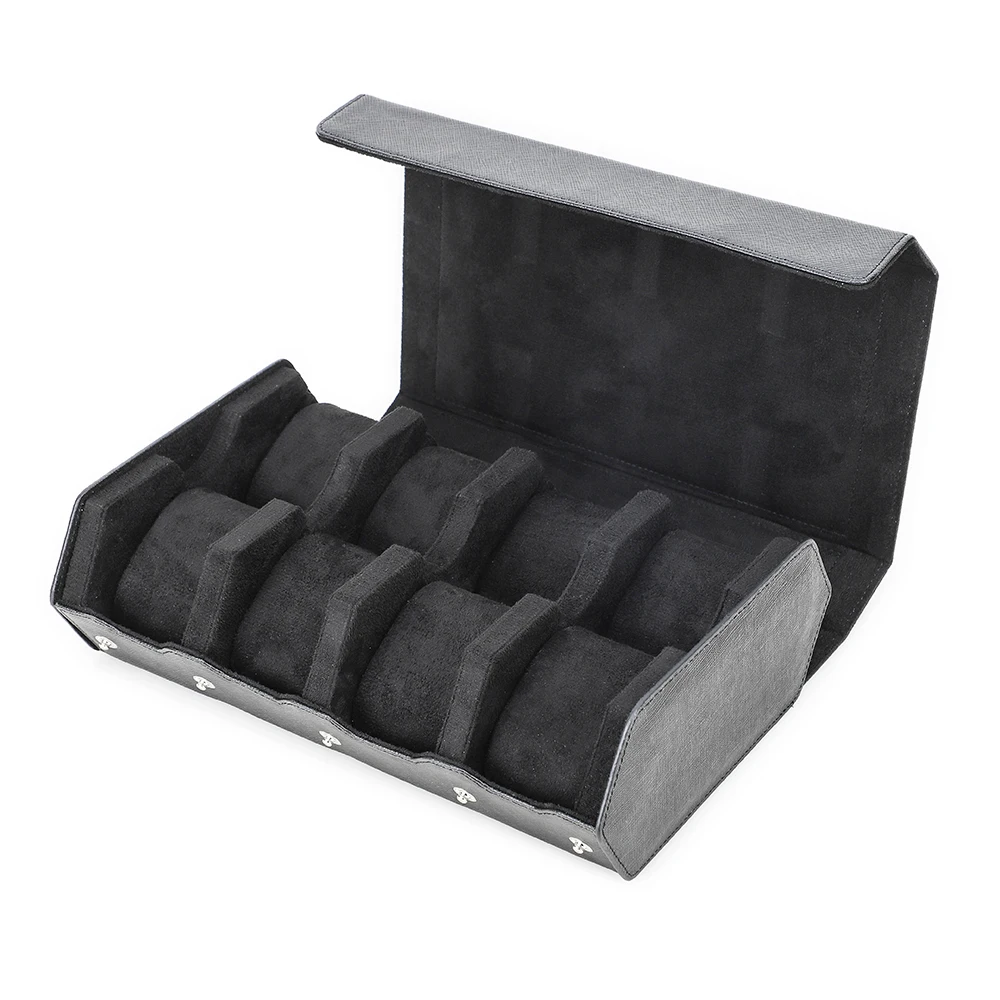 Prachtige Groene Lederen Hexagon Horloge Vitrine 2 / 3 / 4 / 6 / 8 Slots Horloges Roll Box Opbergorganizer Houder