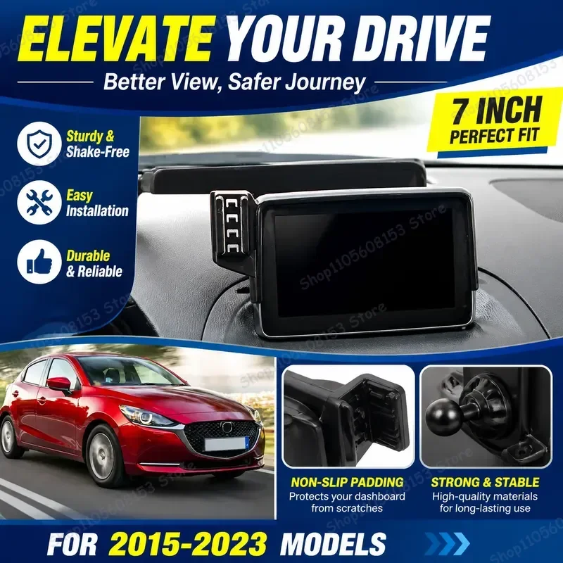 For Mazda 2 2015 2023 Mazda2 Demio Hatchback For Car Phone Holder Clip Mount Adjustable Stable No Vibration Dashboard