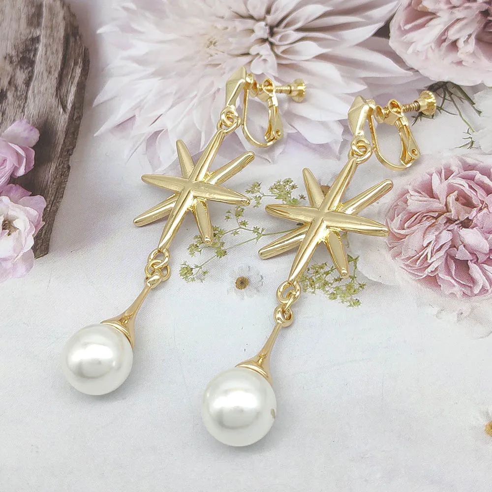 

Game Honkai Star Rail Robin Cosplay Earrings Star Pearl Pendant Ear Clips Stud Earring Cos Props Jewelry Gift Accessories
