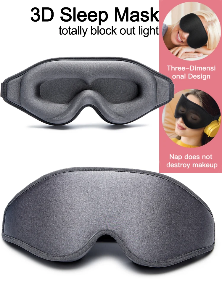 Maska do spania 3D opaska na oczy pomoc w zasypianiu maska na oczy miękka pianka zapamiętująca kształt maska Eyeshade 100 Blockout Light Slaapmasker