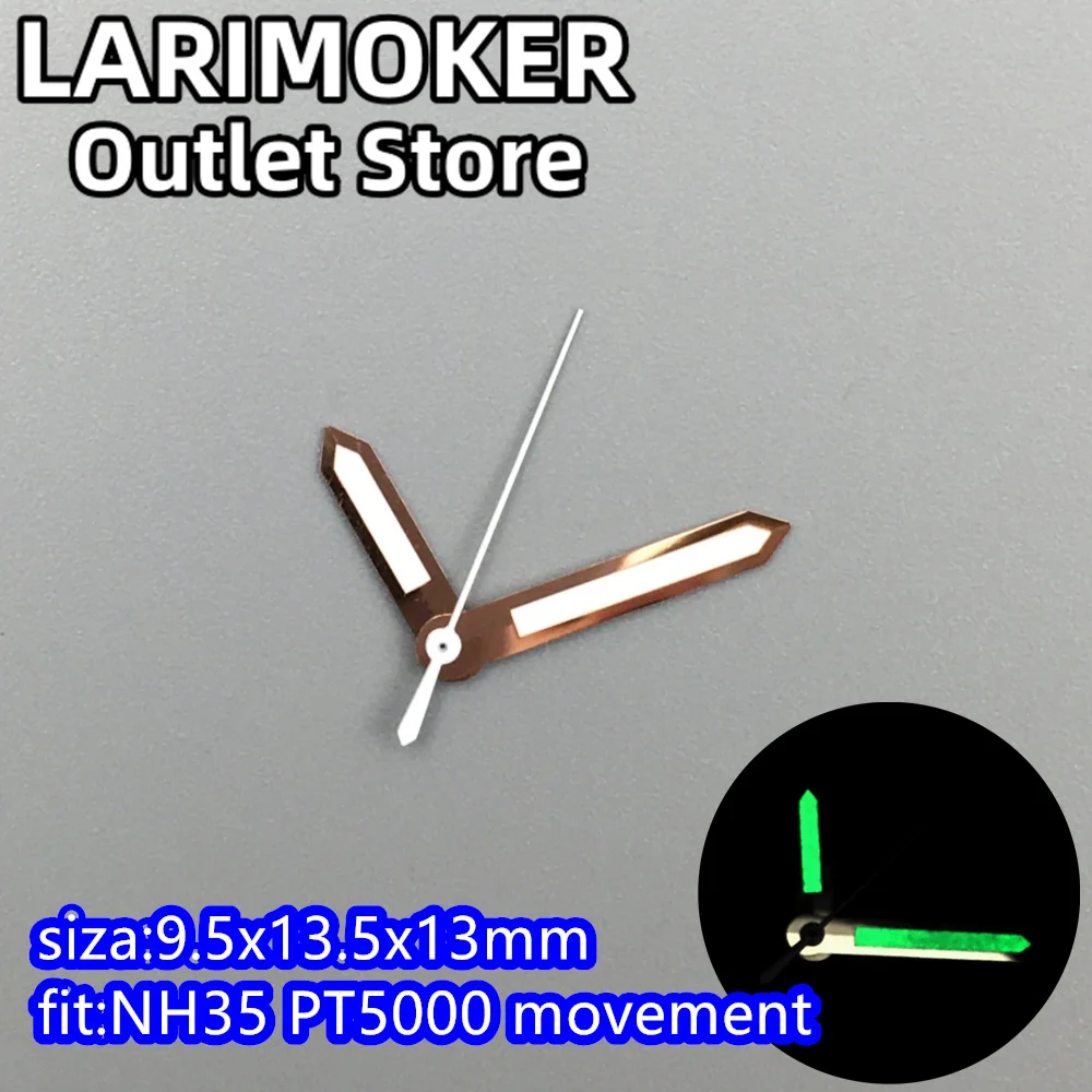 LARIMOKER صالح NH35A NH36A 4R35 4R36 7S26 PT5000 الأخضر مضيئة ساعة اليد الفضة/الذهب الوردي حافة إبرة مجموعة ساعة اكسسوارات #6