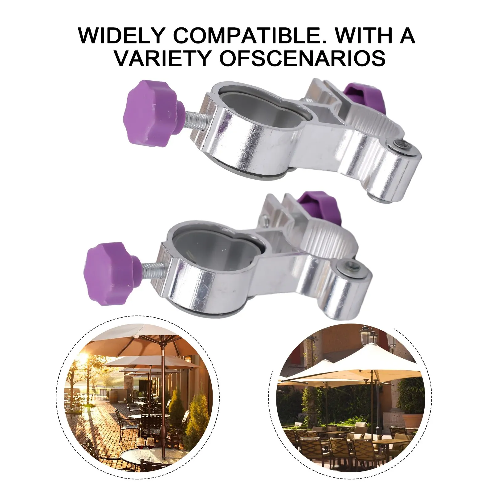 2 Pcs Clip On Mount for Garden Chair Umbrella Holder with Lock Closure for Patio Balcony Deck Fishing Chair Tube 25mm