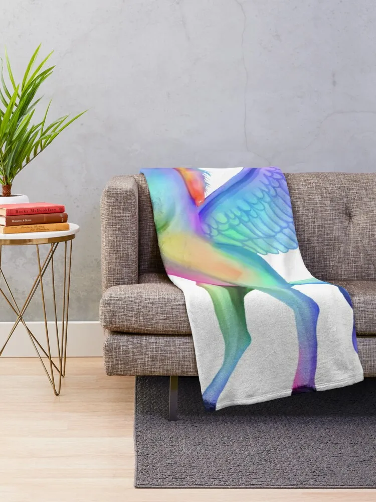 Magical Rainbow Winged Pegasus Horse Throw Blanket Thin Camping Picnic Sofa Throw Blankets