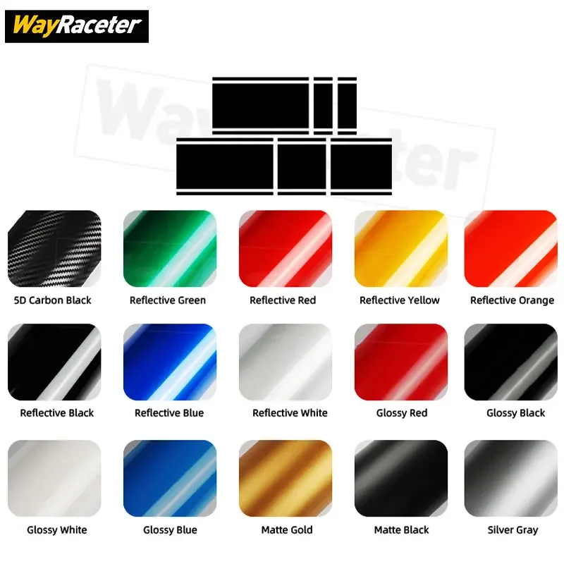 6 Pcs/Set Engine Cover Hood Bonnet Sticker Roof Trunk Carbon Fiber Vinyl For S550 2015-2023 Shelby GT GT350 GT500