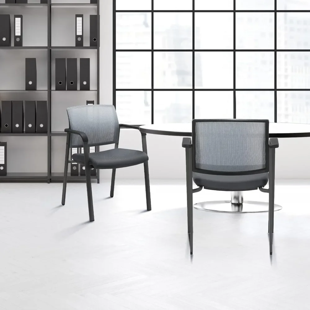 Guest Reception Stacking Office Chairs with Arm, Mesh Back Waiting Room Chair   for Office Conference School Church