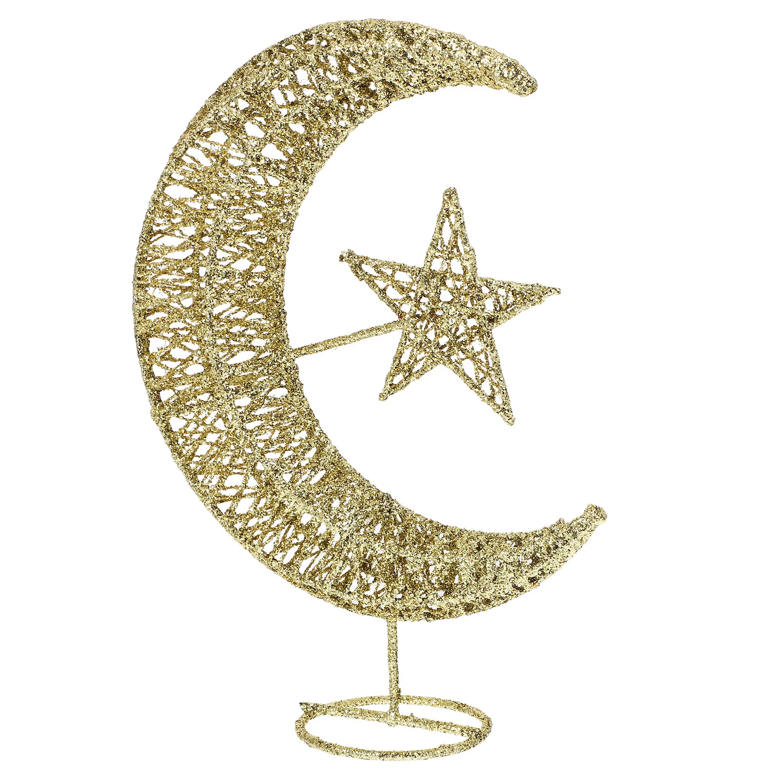 

20Cm Golden Iron Christmas Tree Topper Glittering Star Moon Design for Home Office Party Bar Hotel Decor Festive Christmas