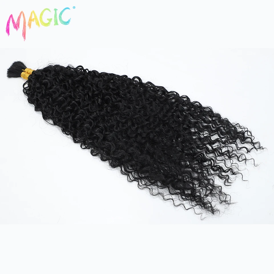 Extensiones de Cabello sintético Afro rizado a granel, mechones de pelo de ganchillo mágico, extensiones de cabello trenzado Rubio degradado, 21 pulgadas