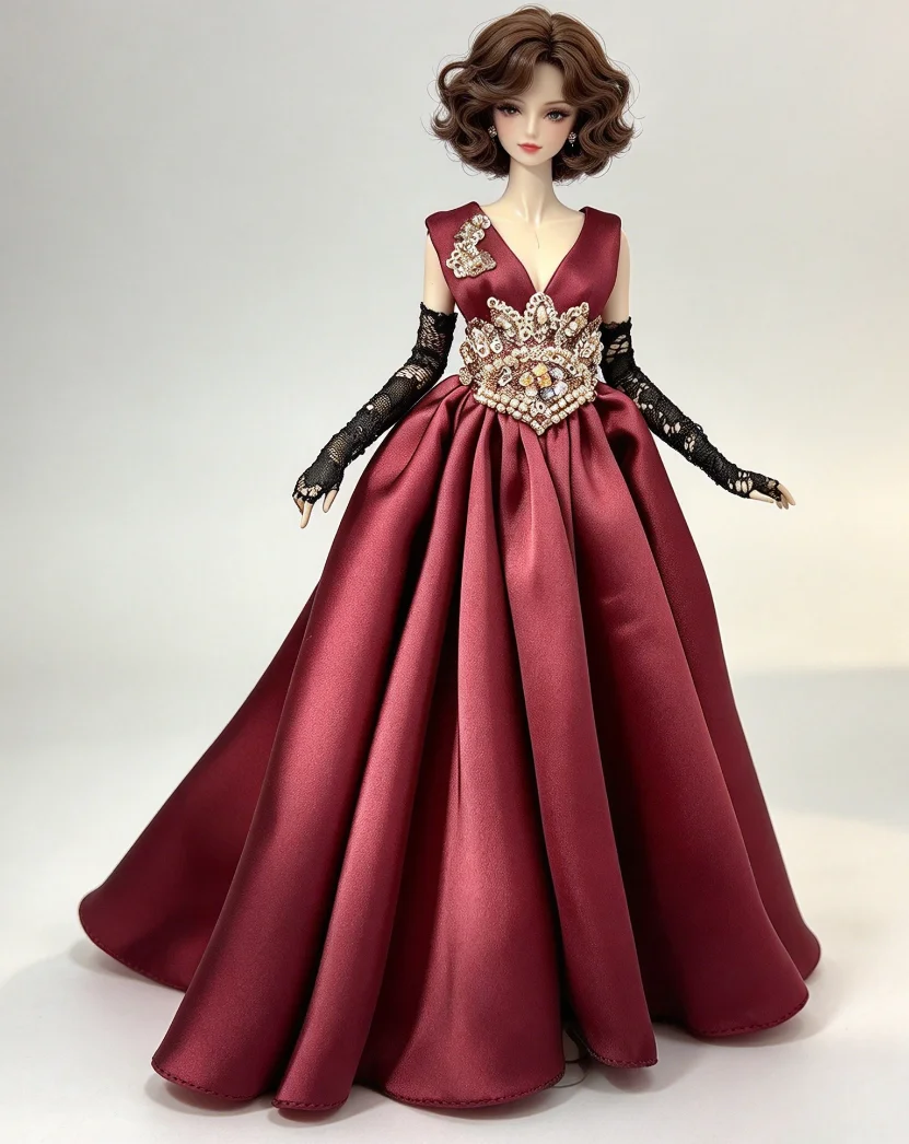 Doll accessories 1/4 doll clothes, bjd dress red 1/6 doll clothes free shipping