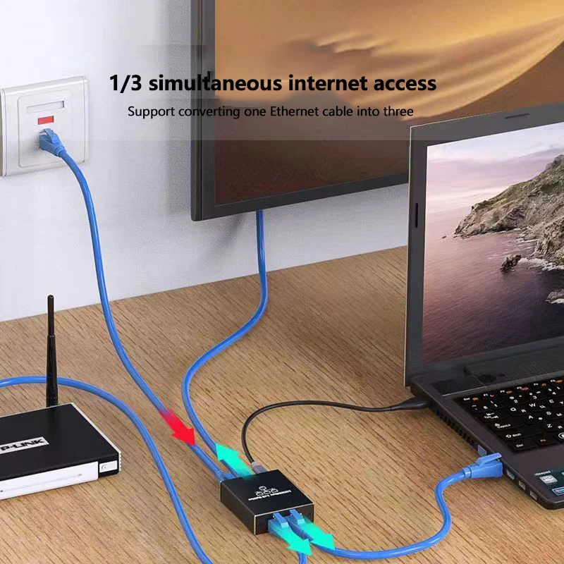 Répartiteur Ethernet 1 à 3 Gigabit LAN 1000Mbps, répartiteur réseau RJ45 pour câble Cat5 Catinspectés Cat6 Cat7 Cat8