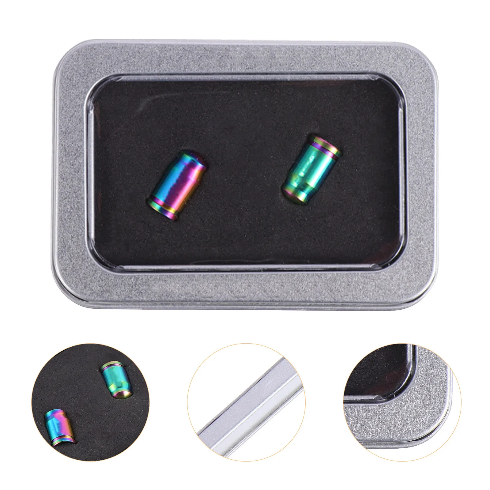 

2Pcs Bike Tire Dust Caps Titanium Alloy Air Nozzle Valve Durable Practical Bike Accessories Air Nozzle Cap