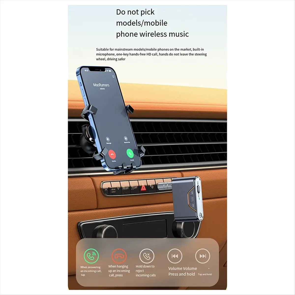DTC5 BT-107 Bluetooth 5.4 Car Audio Receiver Transmitter Audio Bluetooth Converter for Airplane Mini Portable 3.5mm with Mic
