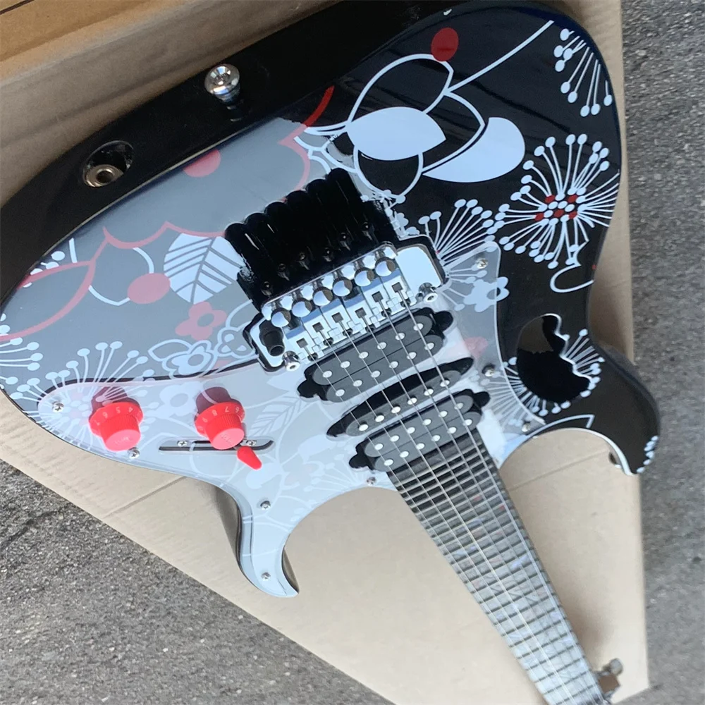 In stock high quality custom version of surfer black double roll electric guitar tree of life inlay free shipping guitarra