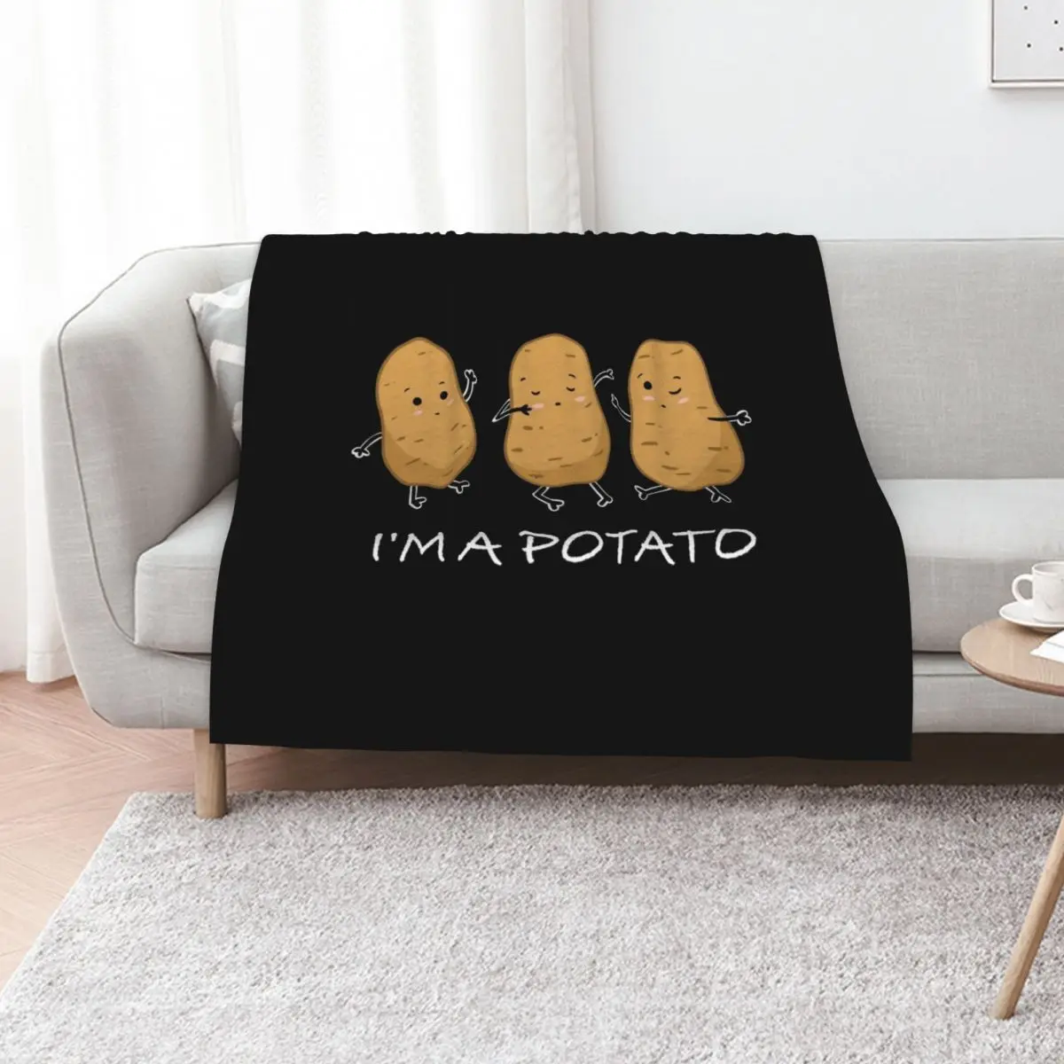 I'm A Potato Funny Potato GIft Cute Meme Throw Blanket Luxury Brand Heavy Summer Comforter Weighted Personalized Gift Blankets